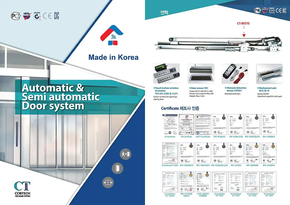 Cửa trượt tự động Cortech CT-803TE 3 cua cortech ct803te